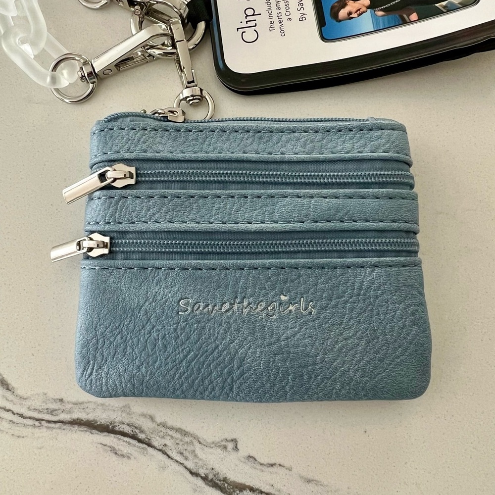 Clip & Go Blue Phone & Card Holder - Picture 2 of 3